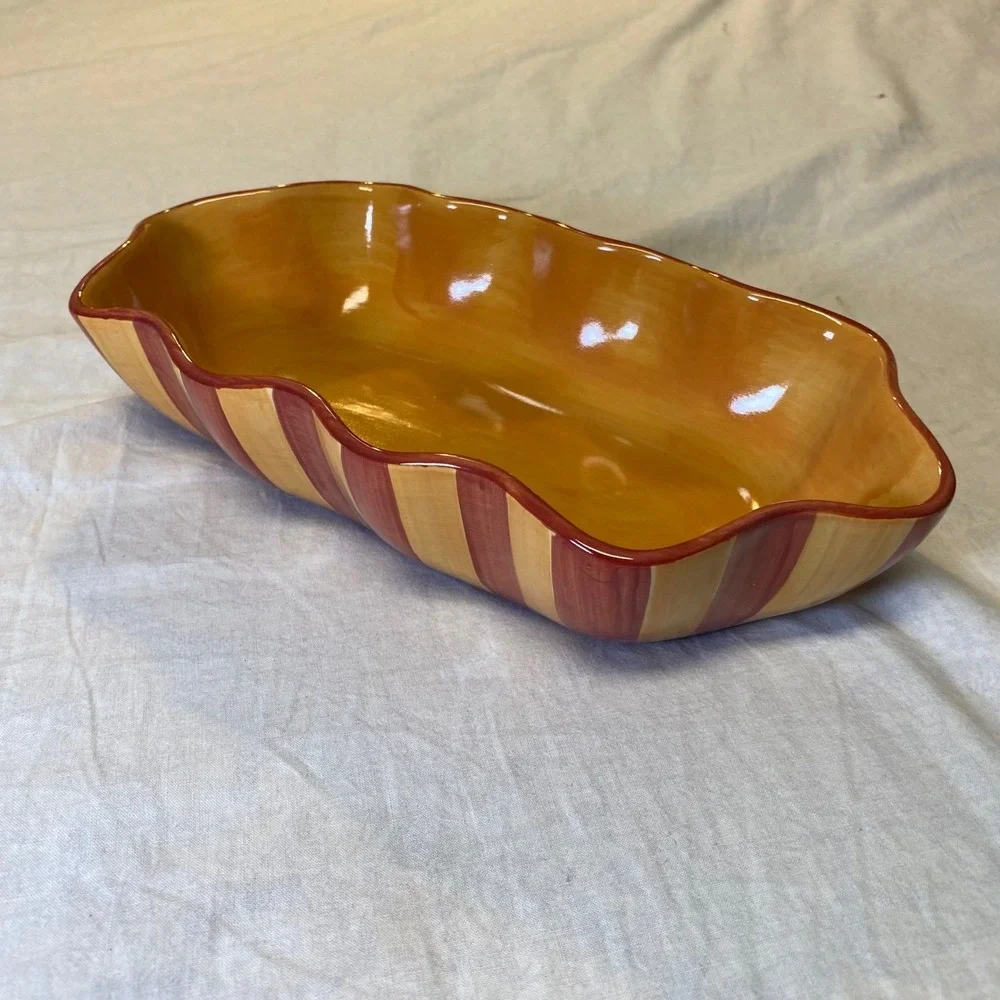 Gail Pittman Southern Living At Home Siena Ruffled Serving Canoe Bowl 11
